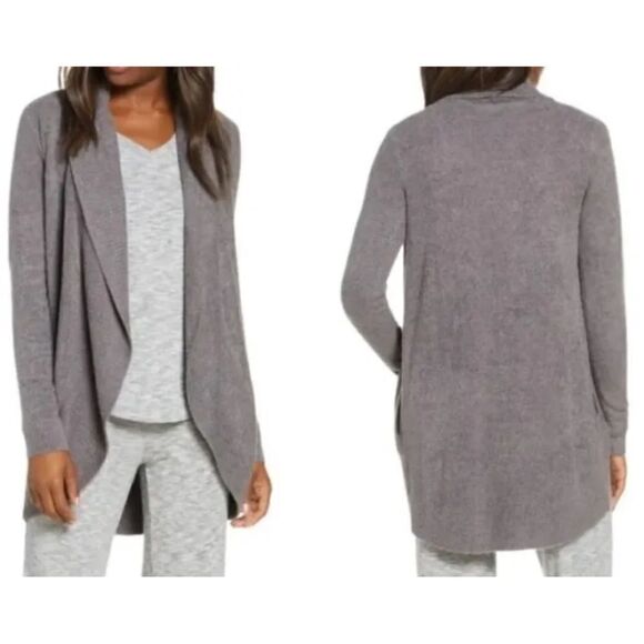 Barefoot Dreams Cozy Chic Lite gray open cardigan sweater women’s XS/S gray - Picture 5 of 16